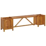 vidaXL Gartenbank mit 2 Pflanzkübeln 150×30×40 cm Massivholz Akazie