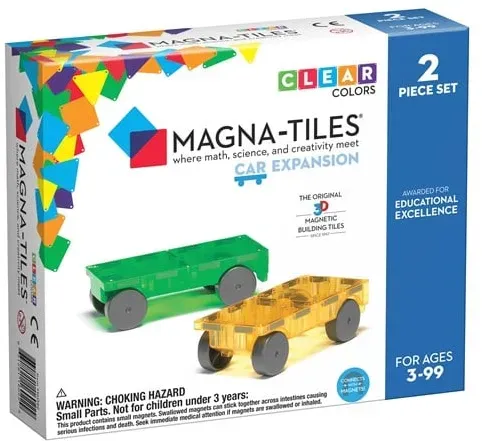 Cars - Green & Yellow 2-Piece Magnetic Building Set