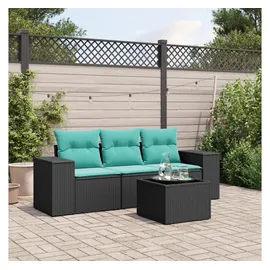 vidaXL Gartensofa-Set 4-tlg. Loungesofa schwarz