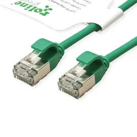 ROLINE GREEN U/FTP Patchkabel Cat.6A (Class EA), LSOH, slim, grün, 1 m