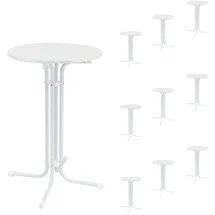 Trutzholm Stehtisch klappbar Ø 70 cm Höhe 110 cm Weiß