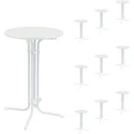 Trutzholm Stehtisch klappbar Ø 70 cm Höhe 110 cm Weiß