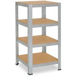 shelfplaza Schwerlastregal Metall 100x40x40 cm silber 4 Böden