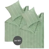 Esprit Renforcé Bettwäsche HARPLINES - 2er Set 135x200 cm, Grün