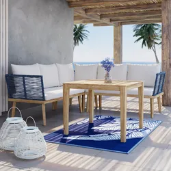 Dining-Loungeset Julina Creme Holz/Textil