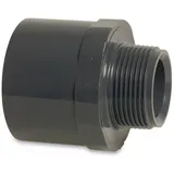 BEVO - Mega Übergangsnippel Pvc-u 25/32 Mm X 3/4 Zoll Klebemuffe/klebestutzen X Außengewinde 10 Bar, Grau
