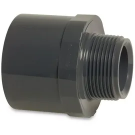 BEVO - Mega Übergangsnippel Pvc-u 25/32 Mm X 3/4 Zoll Klebemuffe/klebestutzen X Außengewinde 10 Bar, Grau