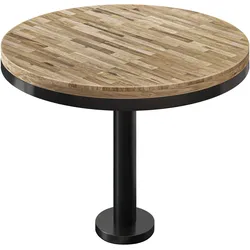 MML | Bistro Massiv Tisch | Rund | Ø 60 x 77 cm | Eiche / Schwarz