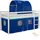 Homestyle4u Hochbett 90 x 200 cm Kiefer massiv lackiert weiß blau