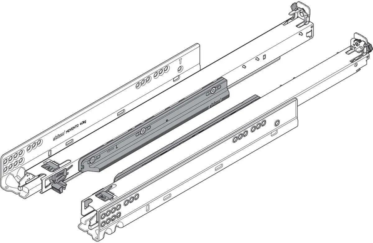 Blum MOVENTO Vollauszug 760H mit Blumotion S, max Belastung 40 kg, diverse Längen