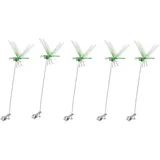 Generisch 5 Stück Libellen Clip Set, 3D Libellen Attrappe Mix, Libelle Deko für Garten, Rot, Blau, Schwarz, Gelb, Grün (Grün)