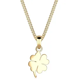 Elli Halskette mit Anhänger Kleeblatt Glücksbringer Talisman 585 Gelbgold
