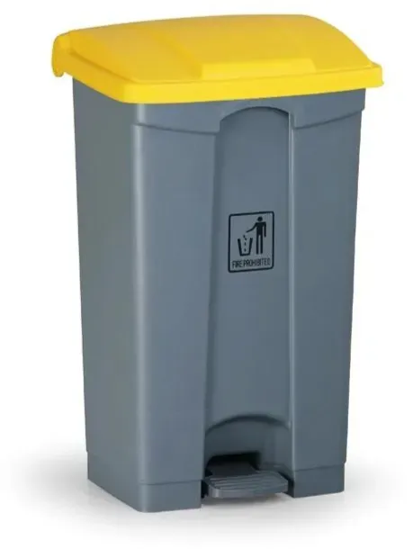 Mehrzweck-Treteimer für mülltrennung, 87 l, 480 x 360 x 820 m, gelb