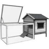 Wiltec Freilaufgehege Hasenstall 146 x 75 x 83 cm hellgrau