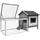 Wiltec Freilaufgehege Hasenstall 146 x 75 x 83 cm hellgrau