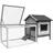 Wiltec Freilaufgehege Hasenstall 146 x 75 x 83 cm hellgrau