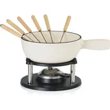 BBQ-Toro Gusseisen Fondue Set für 6 Personen, 2 L, emailliert, mit Brenner und Gabeln -