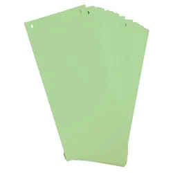 Exacompta 13345B 12x Packung mit 100 Trennstreifen, 2-fach gelocht, 180g, 105x240mm - Grün