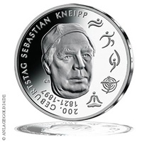 20 Euro Gedenkmünze 200. Geburtstag Sebastian Kneipp 2021 Spiegelglanz