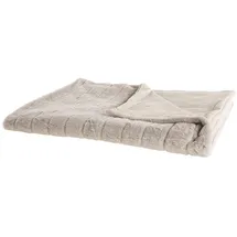 Beliani LABYAR Kuscheldecke 180 x 220 cm Beige