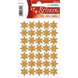 Herma Adventskalender Aufkleber Sterne Glitzer Gold 16 mm