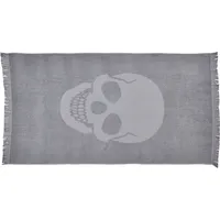 Done.® »Skull«, Hamamtuch 90x160cm Silver offene Fransen gewebtes Motiv