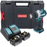 Makita DHP 489 SFJ-R Akku Schlagbohrschrauber 18 V 73 Nm Brushless + 2x Akku 3,0 Ah + Ladegerät + RHINO