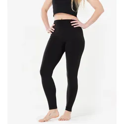 Lange Leggings Yoga nahtlos schwarz, schwarz, XL