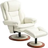 Relaxsessel mit Hocker Fernsehsessel mit Liegefunktion, Drehbarer TV-Sessel mit Holzsockel, Liegesessel bis 150 kg belastbar für Wohnzimmer,