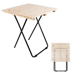 Lex Holz Metall Klapptisch Beistelltisch klappbar Holzfarbe natur Kieferholz klein : Natur