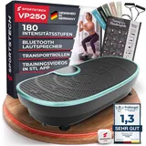 Sportstech Vibrationsplatte VP250 | Deutsche Qualitätsmarke | Curved Slim Design | Fettverbrennung & Muskelaufbau | leiser Motor mit 180 Stufen | 7+1 Trainingsprogramme inkl. Yoga | mit Bluetooth