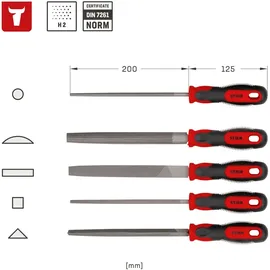 Stier Werkstattfeilen-Satz 200 mm H2 5-teilig