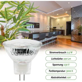 Lumiled LED-Lampe 6x MR11 2,5W GU4 warmweiß 3000K 6 St.