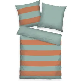 Tom Tailor BOLD STRIPES Orange/Türkis 155 x 220 cm + 80 x 80 cm