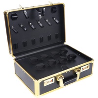Futchoy Friseurkoffer Friseur Werkzeugkoffer Koffer mit Aluminiumkanten für Friseur/Barbier 40 x 28x 16 cm (Gold)