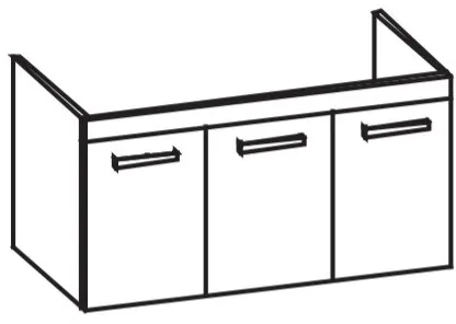 Artiqua 411 Waschtischunterschrank für 2nd Floor 049112 Eiche Weiß quer NB, 411-WU3T-D21-7185-440 411-WU3T-D21-7185-440