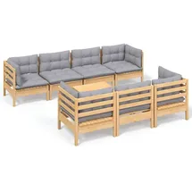 vidaXL Garten-Lounge-Set 8-tlg. grau Kiefer