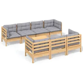 vidaXL Garten-Lounge-Set 8-tlg. grau Kiefer