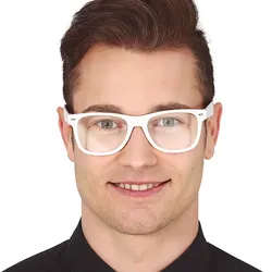 Partybrille mit transparenten Gläsern weiß - OS