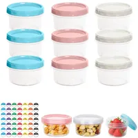 Chesomn 12 Stück Kleine Dosen 250ml mit Deckel Plastik, Mini Frischhaltedosen, Wiederverwendbar Gefrierdosen Klein Auslaufsichere Schraubverschluss Plastikbehälter BPA-frei für Joghurt, Obst, Snack