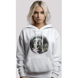 Kapuzenpullover F4NT4STIC "Elton John Vintage Circle", Damen, Gr. 3XL, weiß, Obermaterial: 65% Baumwolle, 35% Polyester, casual, relaxed fit, Langarm, Pullover, Premium Qualität