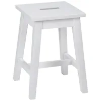 Home4You Sitzhocker Kiefernholz massiv 33 x 45 x 33 cm Weiß