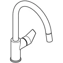 Grohe Bauedge mit herausziehbarem Auslauf Schwenkauslauf, Ausladung 215 mm, chrom