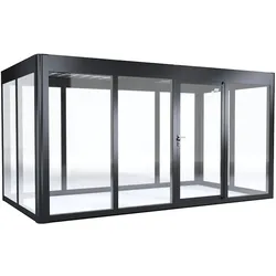 SunElements Design Gewächshaus SunGarden Energy mit Photovoltaikdach 4.2 anthrazit-metallic, Wände: 6mm Acrylglas klar, Dach: Doppelglasmodule 40 % Transparenz
