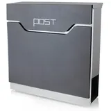 BITUXX Design Briefkasten 16441 Wandbriefkasten Postkasten Anthrazit Graphit Bituxx
