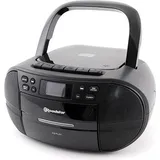 Camry Roadstar RCR-779D Radio-Tonbandgerät mit DAB/DAB+, CD, MP3, Kassetten, Fernbedienung, USB, AUX-IN, Netzteil 230V, schwarz - Schwarz