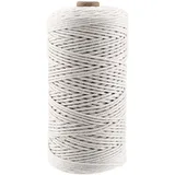 Makramee Garn 2mm Baumwollgarn Beige Baumwollgarn Makramee Garn Baumwollseil 2mm Makramee Kordel Makramee Schnur für DIY Aufhängen, Pflanzenaufhänger, Basteln, Stricken (1 Rolle x 200m)