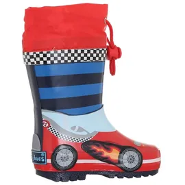 Playshoes Gummistiefel Rennwagen blau/rot/weiß 30