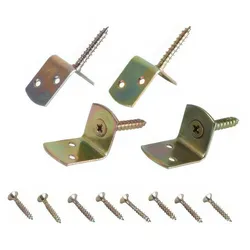 Zaunbeschläge Winkel, verzinkt – L-Winkel aus Stahl, 4er-Set mit Holzschrauben, ideal für Holz-Garten- & Sichtschutzzäune, einfache Montage