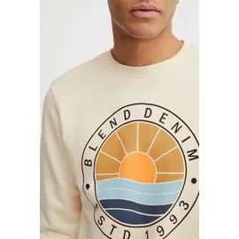 Blend Longpullover BLEND "Sweatshirt BHClios", Herren, Gr. XL, beige (cloud cream), Obermaterial: 100% Baumwolle CO., Sweatshirts Longpullover
